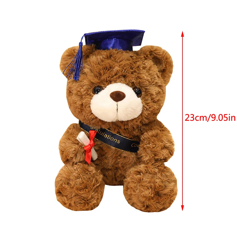 23cm Bachelor's Cap Bear Soft Plush Teddy Bear Toy Stuffed Kawaii Animal Dolls Graduation Gifts for Kids Student Special Gift