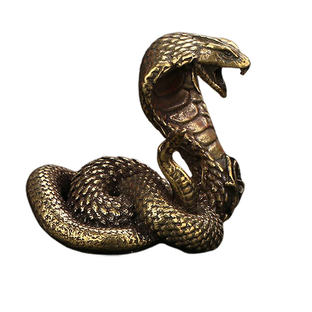 

1Pc Brass Snake Statue Brass Ornament Animal Sculpture Tea Table Ornament