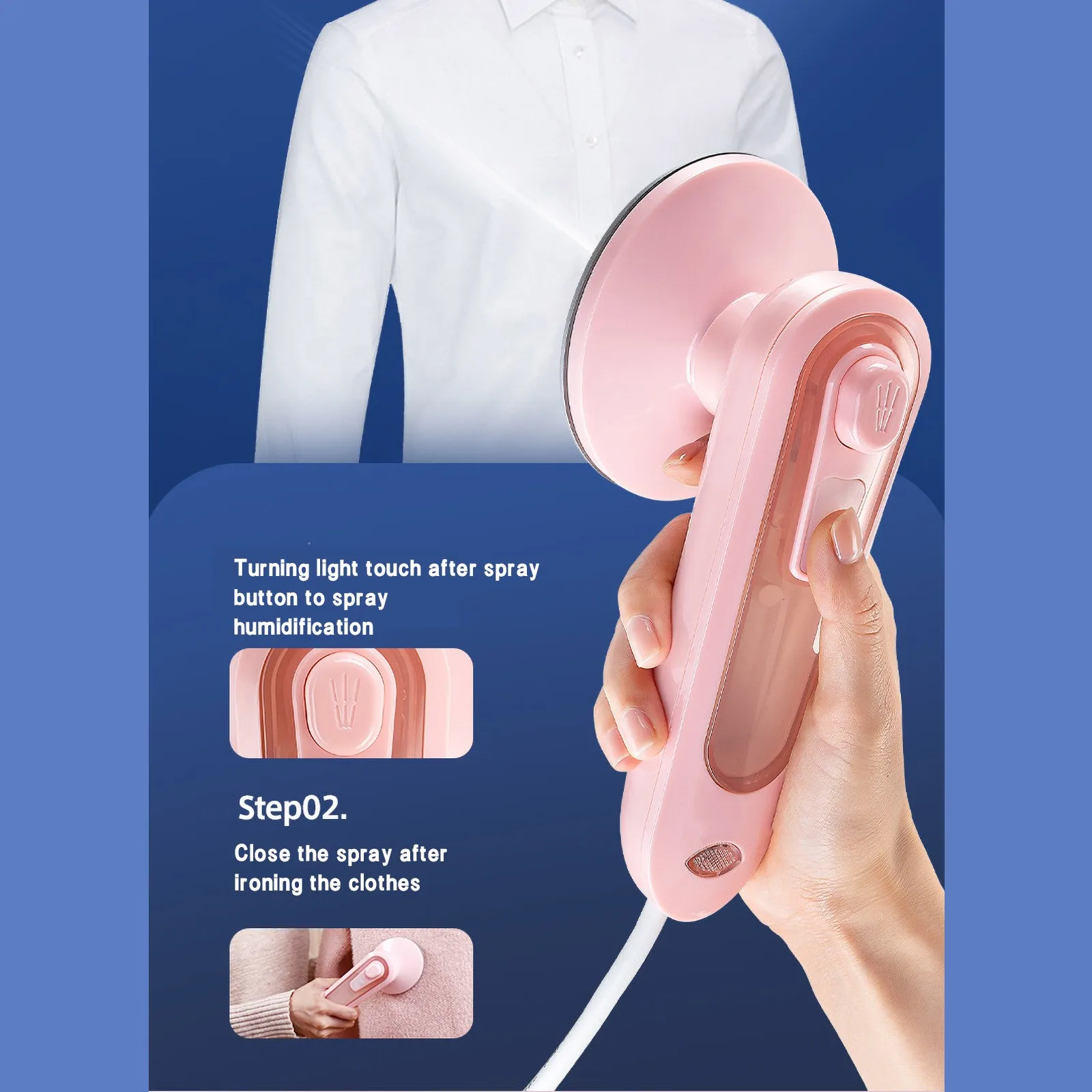 

220V Mini Electric Dryer Machine With Spray Water Portable Fast Heat Clothes Handheld Garment Steamer For Home Dormitory Travel