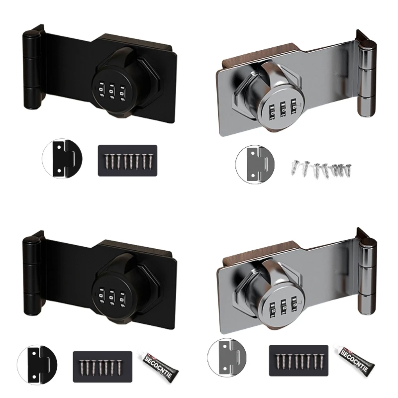 

Cabinet Password Locks No-Punching Combination Lock Keyless-Sliding Door Privacy Locks For Closet Drawer Furniture-Latch