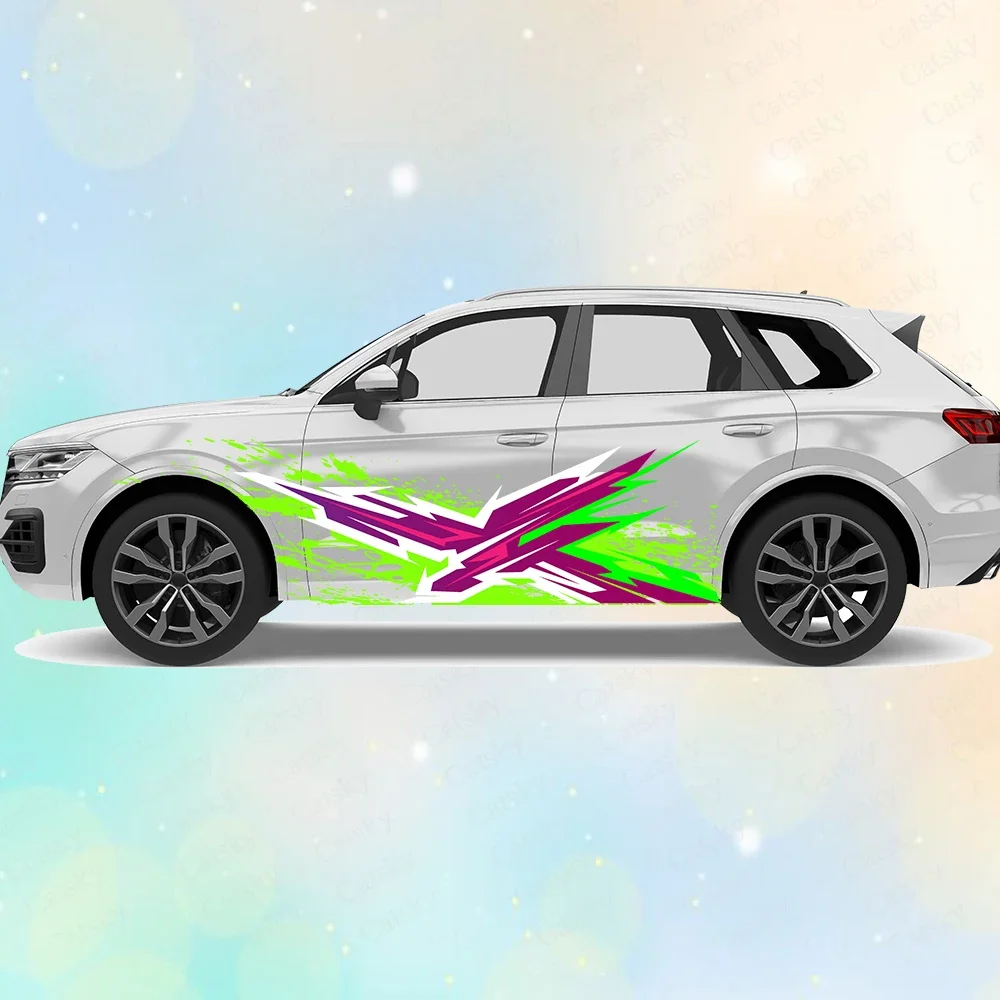 X-полосатый гоночный узор наклейка на кузов автомобиля аниме Itasha виниловая