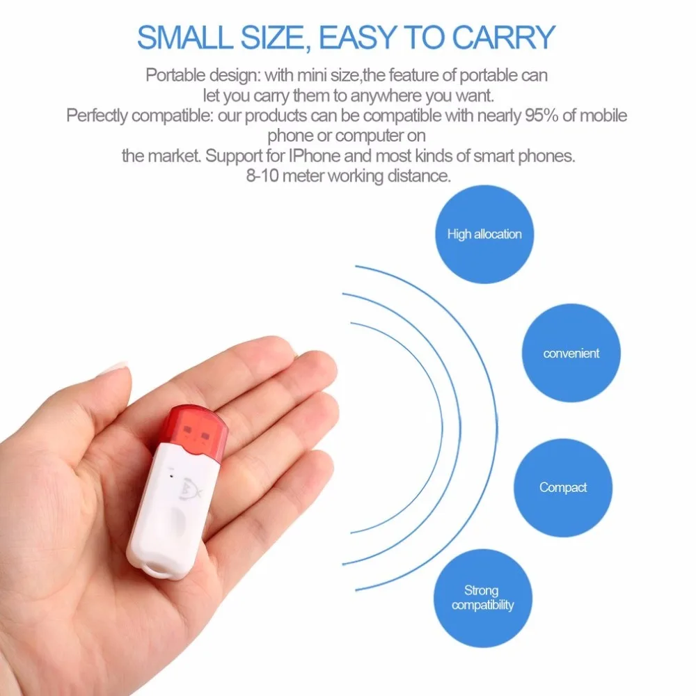 Портативный USB-адаптер Bluetooth-совместимый с AUX беспроводной адаптер 2 1 EDR USB для