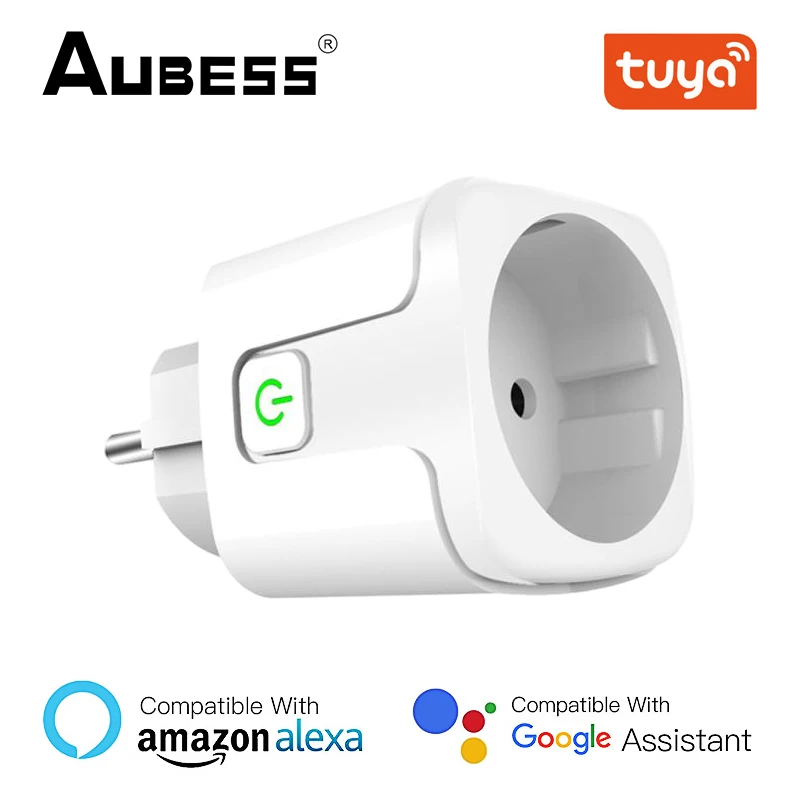 

Wifi Smart Plug Remote Control Timer Outlet Eu 20a Power Monitor Power Plug Smart Home Work With Alexa Google Home Power Adapter