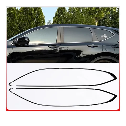 Для Honda CR-V CRV 5 RW RT RY Breeze 2017 ~ 2022 Серебристый Черный Нержавеющая сталь Автомобильная дверная оконная рама Накладка на порог Аксессуары