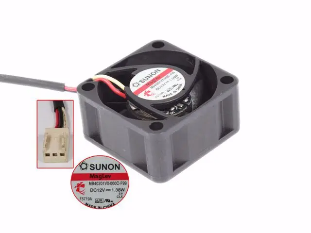 SUNON MB40201VX-000C-F99 DC 12V 1,38 W 40x40x20mm 3-проводной Вентилятор охлаждения сервера