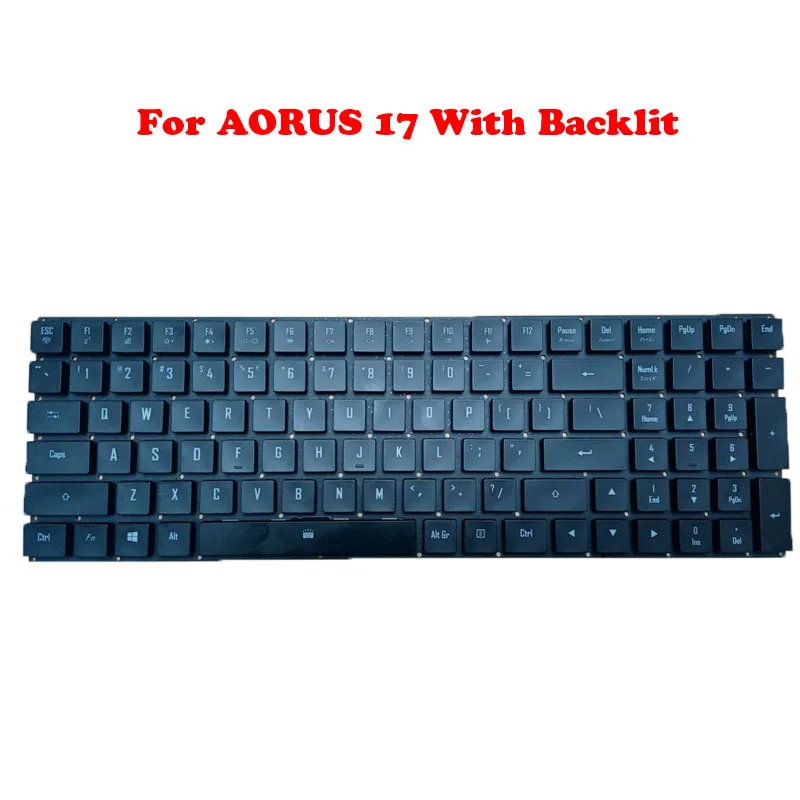 English Mechanical Keyboard For Gigabyte For AORUS 17 SA WA YA XA 17G KB SB WB XB YB RX7G 15G KB SB WB 15G XB YB  RGB Backlit