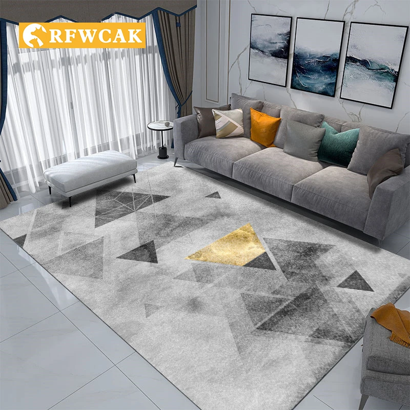 

Nordic Light Luxury Geometric Living Room No Sand Cushion Sofa Coffee Table Carpet Home Decoration Bedroom Kitchen Tatami Floor