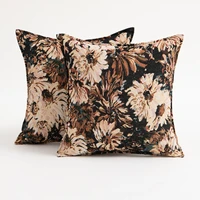 american country floral pillow case for sofa bed decorative color thread textile pillow covers 45x45cm for room dorm decoration