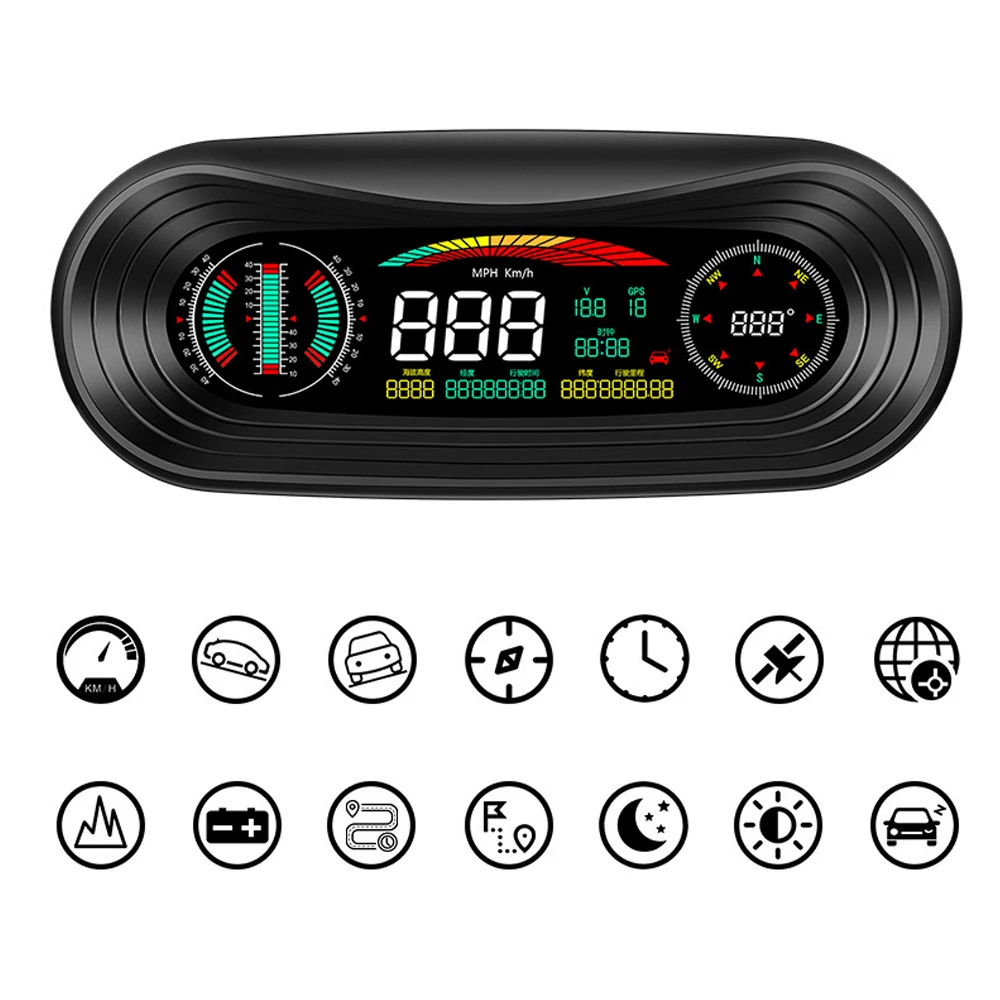 

GPS HUD Digital Gauges KM/h MPH Overspeed Alarm Speedometer 5.2 inches Screen Car Head Up Display Auto Electronics Accessories