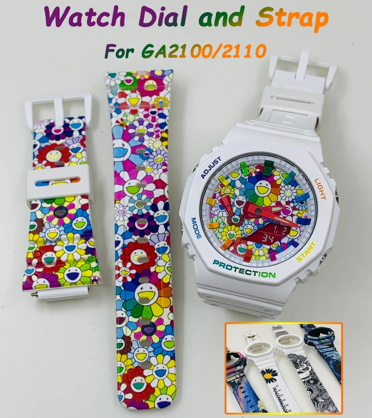 

Modification Kit for GA 2100 Watch Dial Strap and Case for GA2110 Rubber Watchband Set for GA2100 Accessories