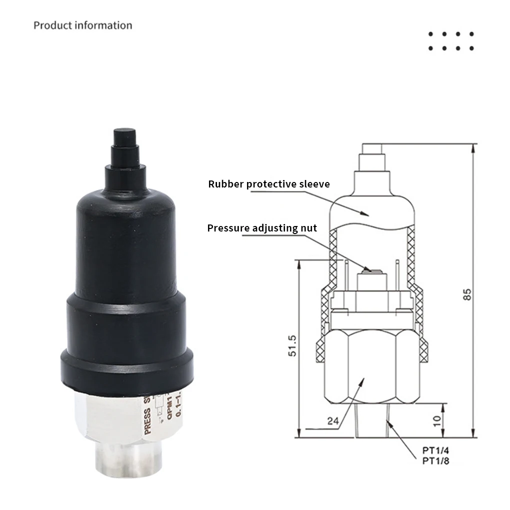 

Pressure Switch Adjustable Diaphragm Hydraulic Switches Firm Compressor Automatic Replacement Parts QPM11-NO-01