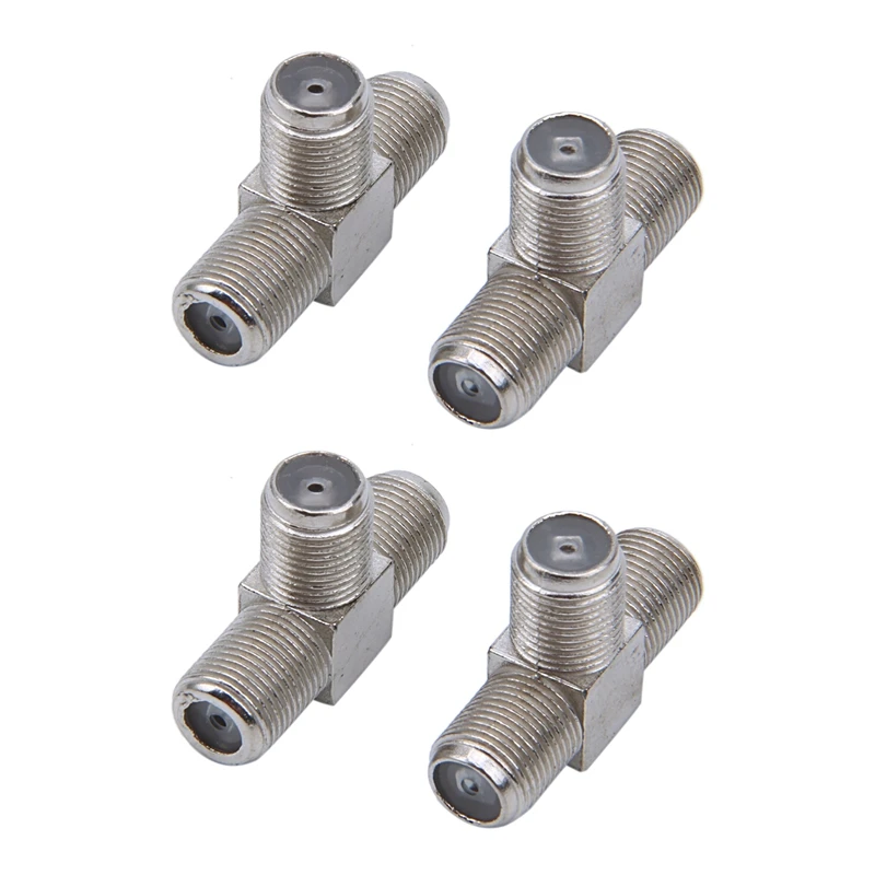 

4 PCS 2-Way F-Type Combiner TV Coaxial Connectors RF Adapters Joiners