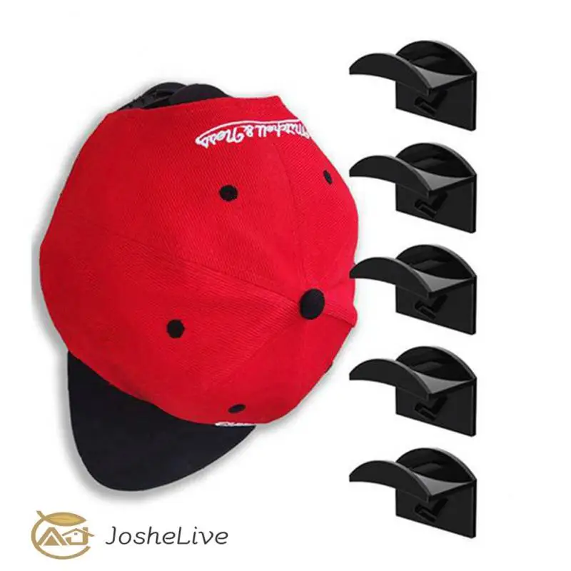 

Hat Rack Self Adhesive No Drilling Holder Minimalist Design Wall Mounted Baseball Caps Hook Multi-function Hat Shelf