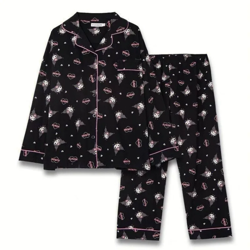 

Women's Pajamas Cartoon Cute 2023 New Ins Spring Long-sleeved Students Adult Cardigan Sleepwear Pajamas Set