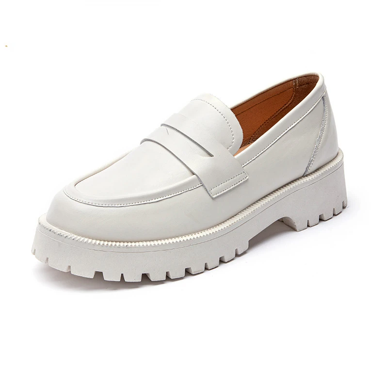 

Spring Shoes Female British Style 2022 New Thick-soled College Style Casual Loafers Genuine Leather Fashion Shoes Girls