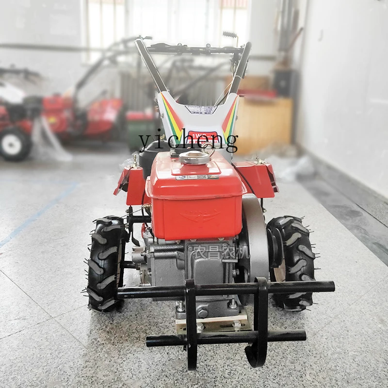 ZC four-wheel drive micro-tiller double differential steering small agricultural multi-function plowing machine