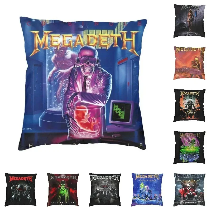 

Синяя квадратная наволочка Megadeths Rest In Peace, домашний декор, подушки рок-группы, декоративная подушка для автомобиля с двусторонней печатью