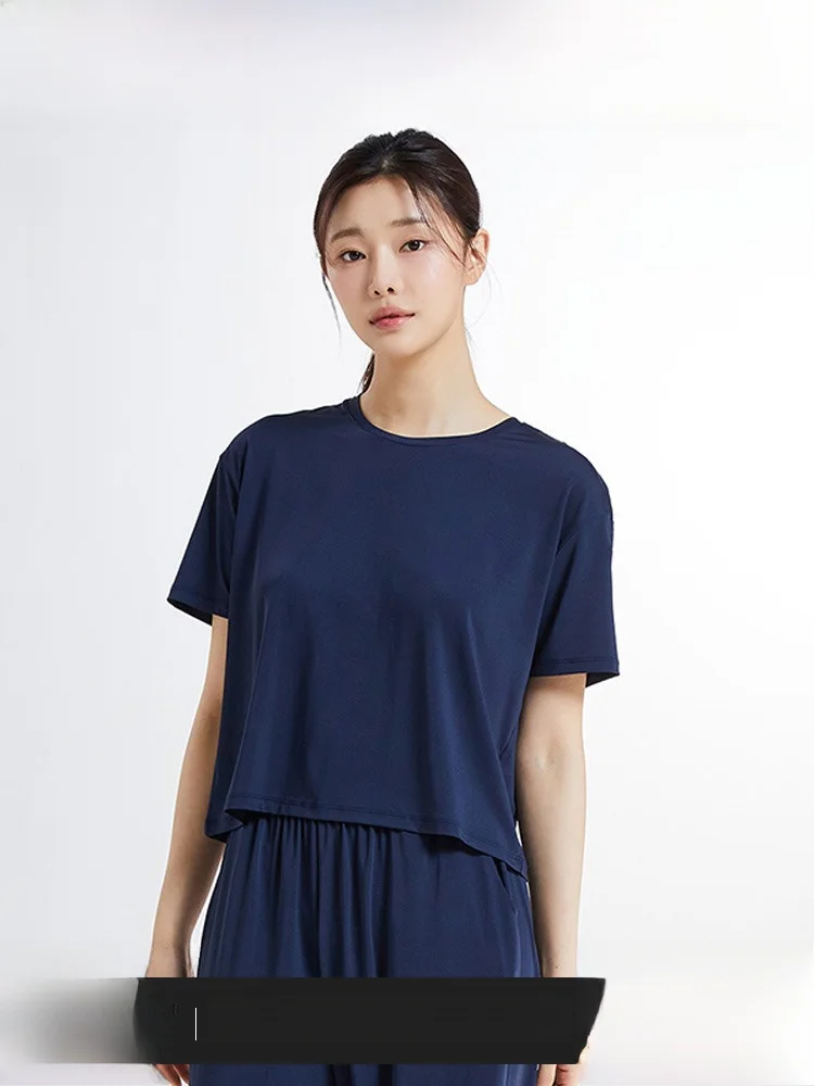 Spao Южная Корея Same Sle новинка лета 2024 женская базовая футболка с круглым вырезом и