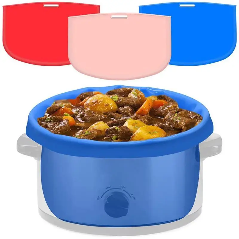 

Leak-proof Reusable Cooker Pots Divider Safe Slow Cooker Liners Easy To Clean 7-8qt Oval Or Round Pot Silicone Cooking Bags