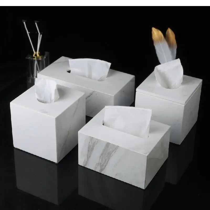 

1pc Nordic Style Marble Car Tissue Box Car Supplies Tissue Paper Tray Home Car Napkins Holder Case Organizer Decoration Tools