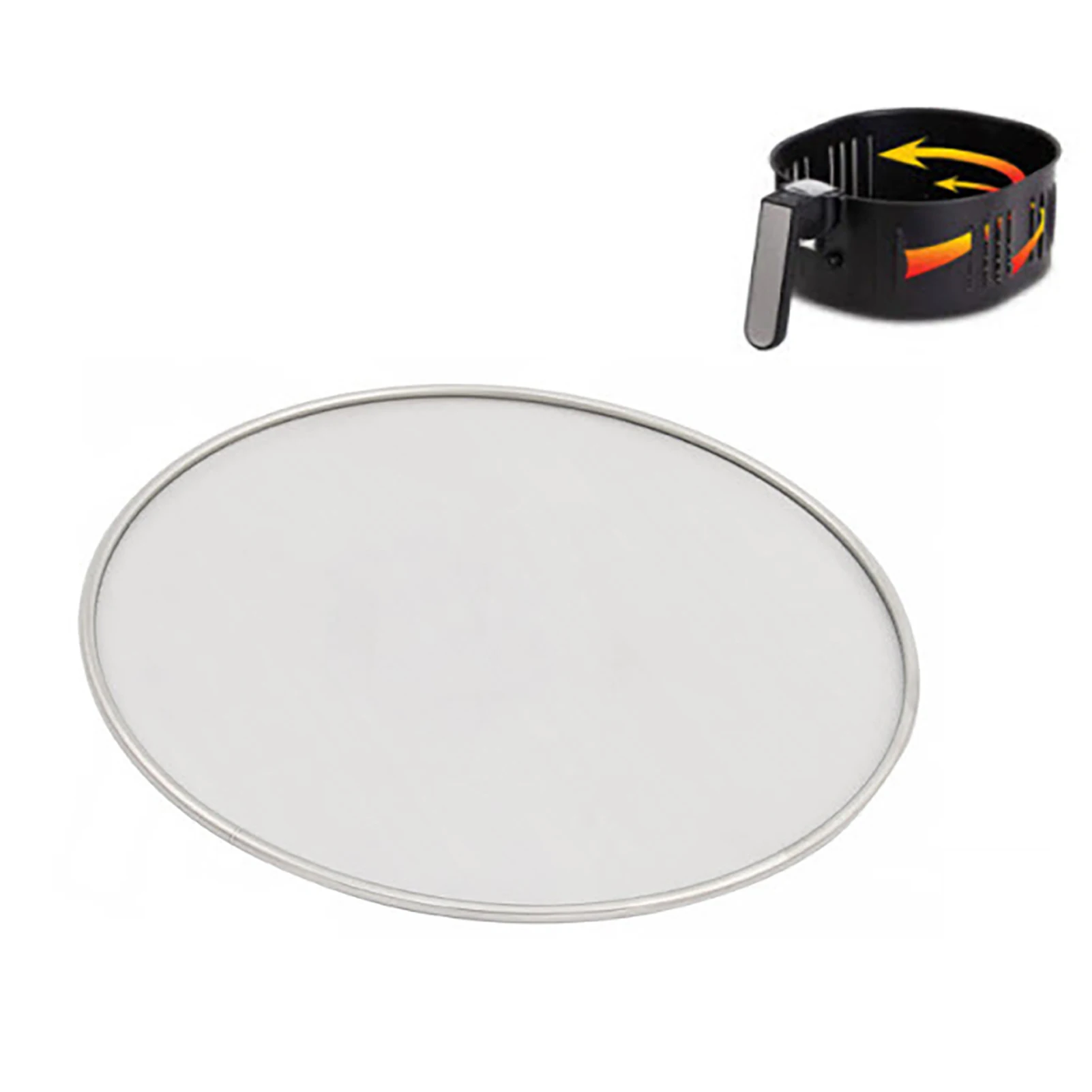 

Air Fryer Splash Guard Stainless Steel Splash Guard Air Fryer Accessories Oil-Proof Filter Net Splatter Guard Mesh Dishwasher