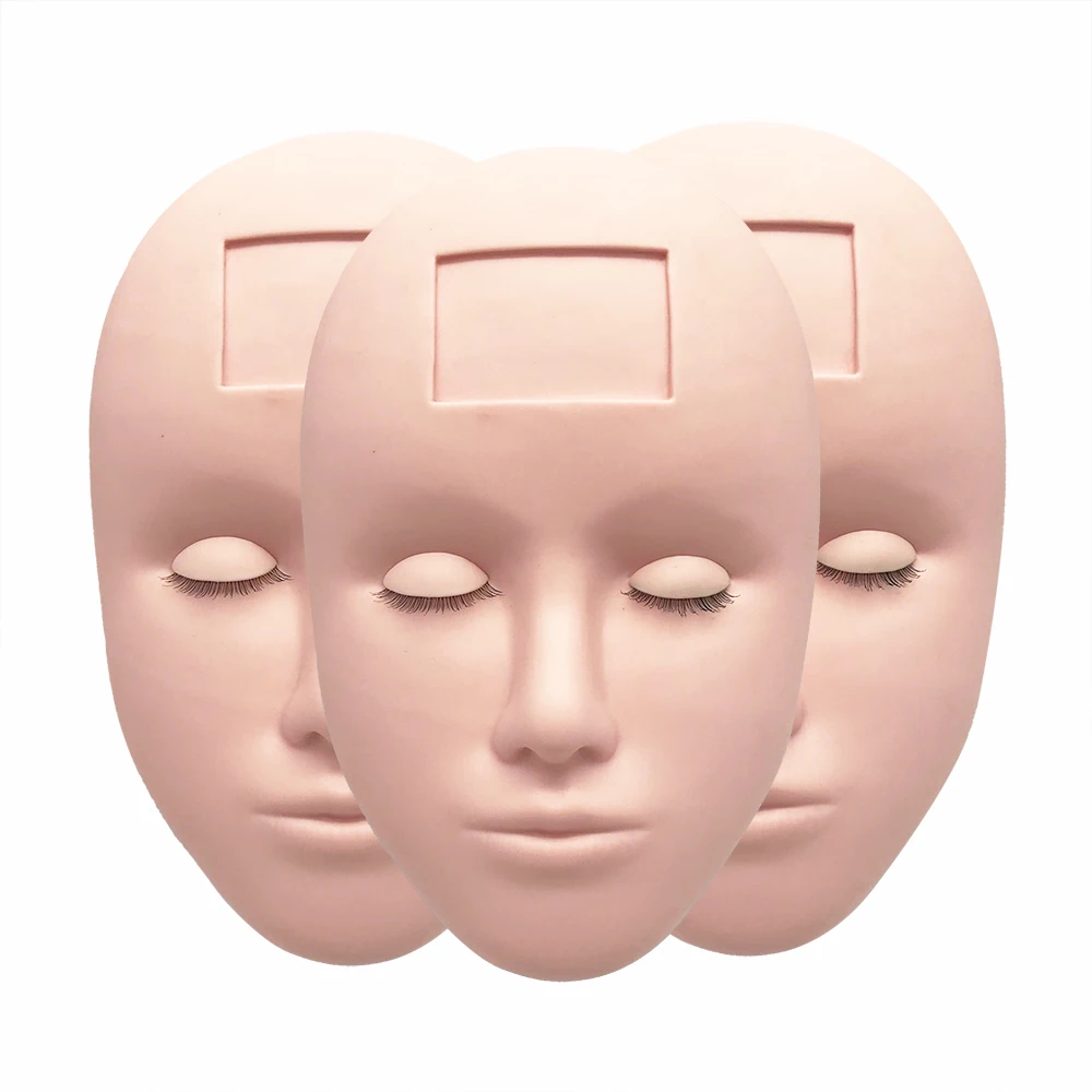 Upgrade Silicon Mannequin Head For Eyelashes Training Removable Eyelids Mannequin Head For Wig Hair Make Up Practice Tool