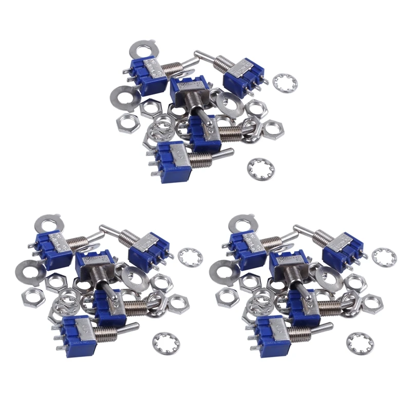 

15 Pcs AC 3A/250V 6A/125V ON/ON SPDT Mini 2 Position Latching Toggle Switch