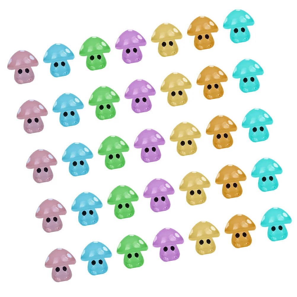 

35 Pcs Luminous Mushroom Tiny Things Plants Pots Garden Model Pots Plants Figurine Crafts Ornaments