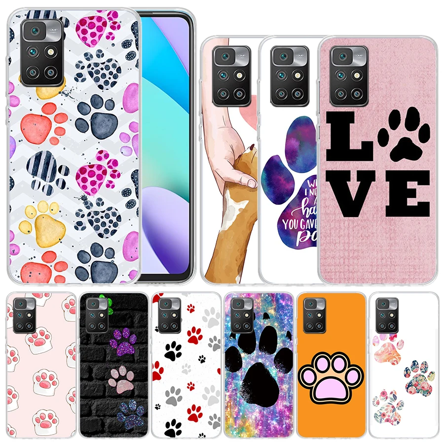 

Dog Footprint Paw Cute Soft Cover for Redmi 10 10A 10C 9 9A 9C 9T Print Phone Case 8 8A 7 7A K20 6 Pro 6A S2 K40 Pattern Coque