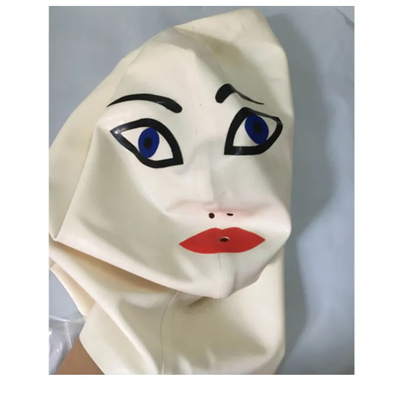 

Latex Hood Handmade Drama Cosplay Maid Mask Rubber Club Wear Costume