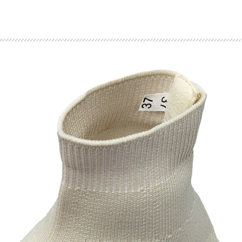 Ladies Sock Boots Womens High Top Casual Shoes Stretch Boots Fashion Breathable Ankle Boots High Quality Size 35-42