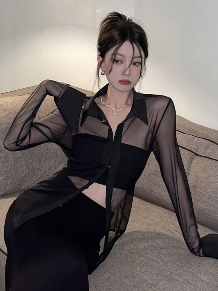 Woherb темпераментные женские топы блузки для женщин приталенная рубашка с длинным