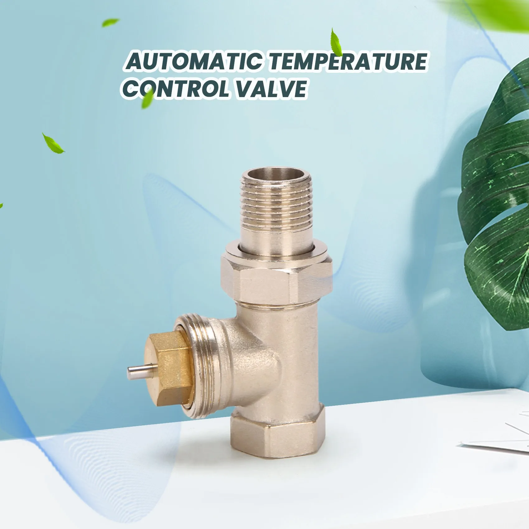 

1/2-дюймовый латунный термостатический клапан радиатора прямого типа DN15 автоматический клапан регулировки температуры напольный обогреватель
