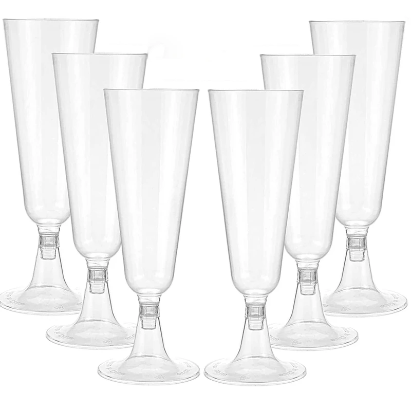 

120Piece Champagne Flutes Clear Plastic Champagne Glasses Champagne Glasses Disposable Toasting Glasses