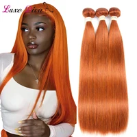Luxediva Orange Brown Human Hair Weaves Pre-Colored Straight Bundles Ginger #350 #4 #2 #99J Brazilian Human Hair Remy Extensions
