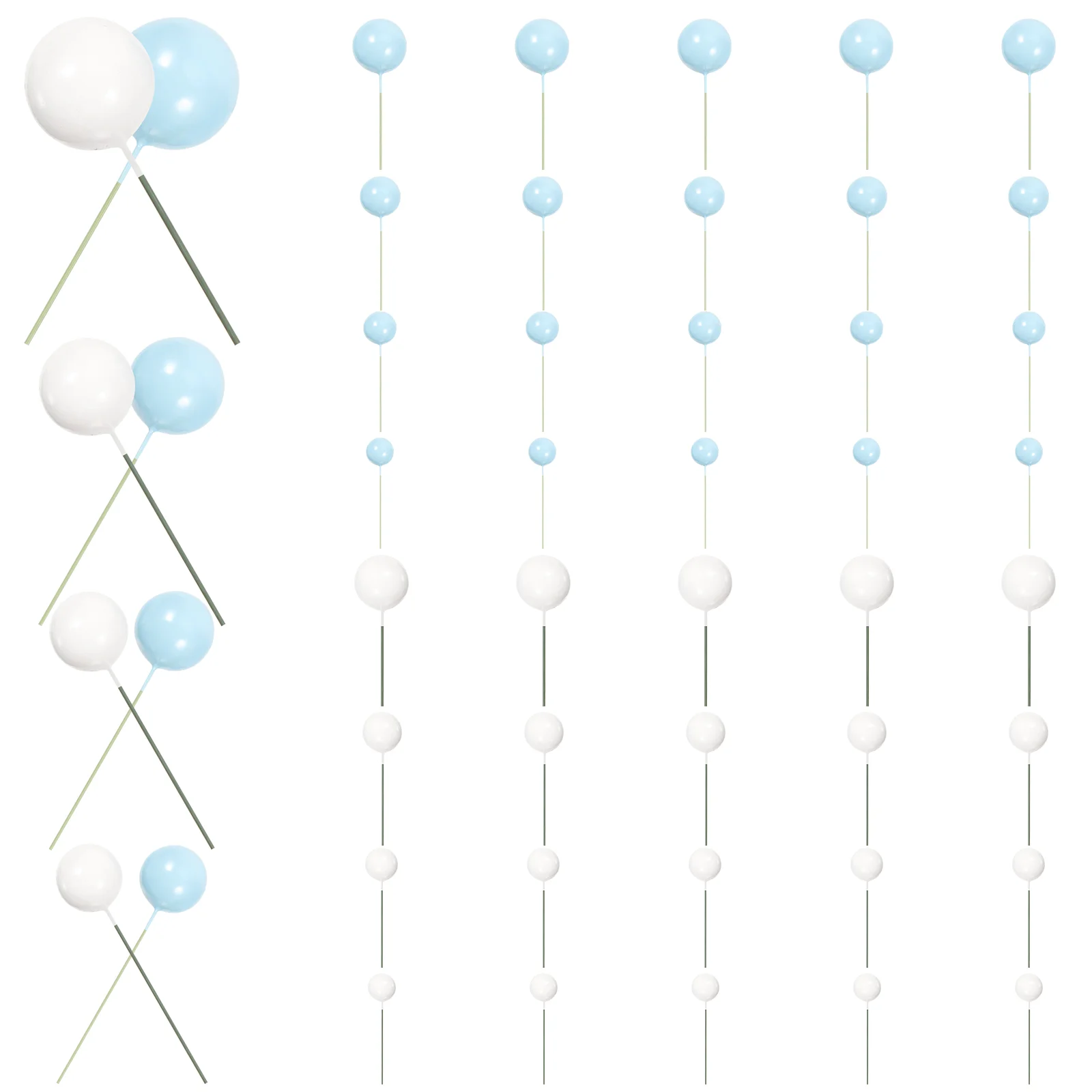 

48 Pcs Wedding Decor Cake Foam Balls Cupcake Toppers 10x4cm Birthday Decoration Decorations