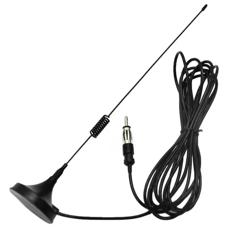 

Car Antenna Black FM Radio Antenna With Magnet Base 3M Auto Antenna Replacement Improve Receiving Range Signal Enhancement