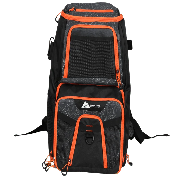 

Ozark Trail Elite Fishing Tackle Backpack with Bait Cooler, Black