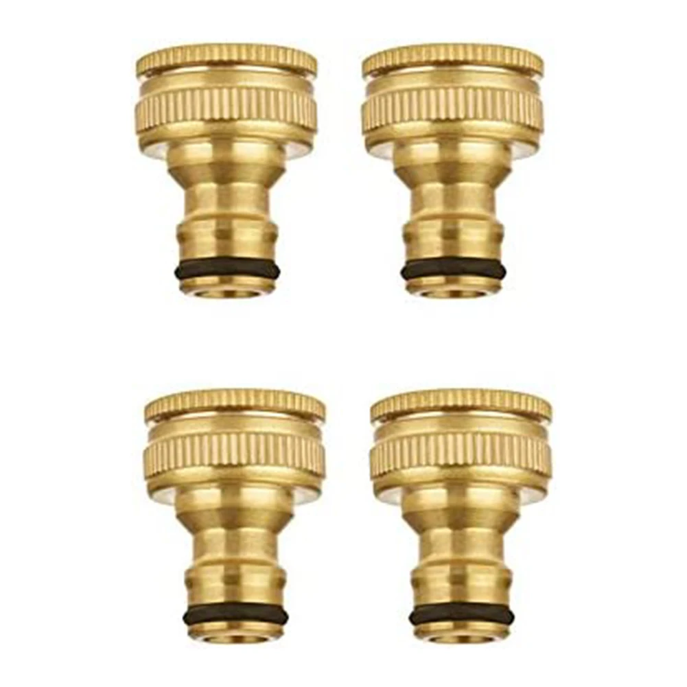 

4 Way Solid Brass Hose Splitter Connector With Shut Off Valves 3/4inch Adjustable Flow Control Faucet Watering Equipment