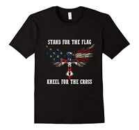 stand for the flag kneel for the cross usa flag wings cross t shirt summer cotton short sleeve o neck mens t shirt new s 3xl