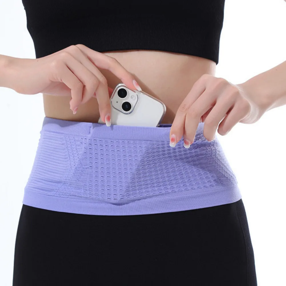 

Unisex Seamless Waist Bag Quick Dry Sports Fanny Pack Elastic Durable Four Large Pockets Running Camping Waist Belt Bag Gym Bags