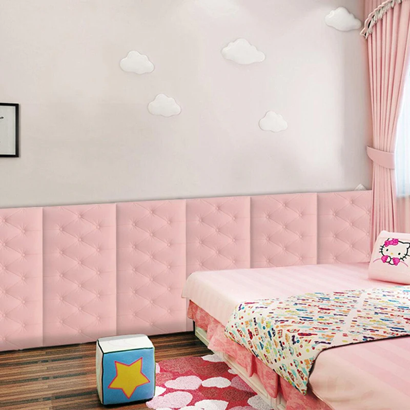 

Wall Stickers 3D Self-adhesive Wallpaper Anti-collision For Elderly Child Bedroom Living Room Decor TV Background Easy To Clean
