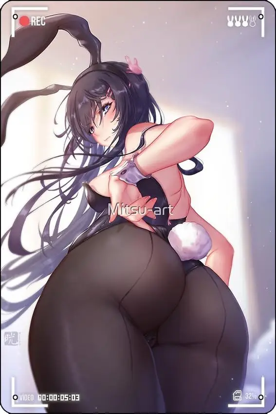 M Skurjm Bunny grl | Плакат Semp 8x12 nch Забавный Metl Tn Sgn Gme Room Mn Cve Wll Decor