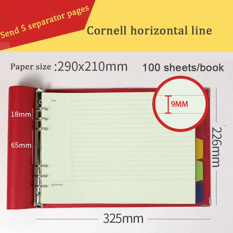 A4 Mind Map Notebook Pu Leather Cover Business Loose-leaf Hand Ledger Studentcornell Square Grid Notepad School Office Supplies