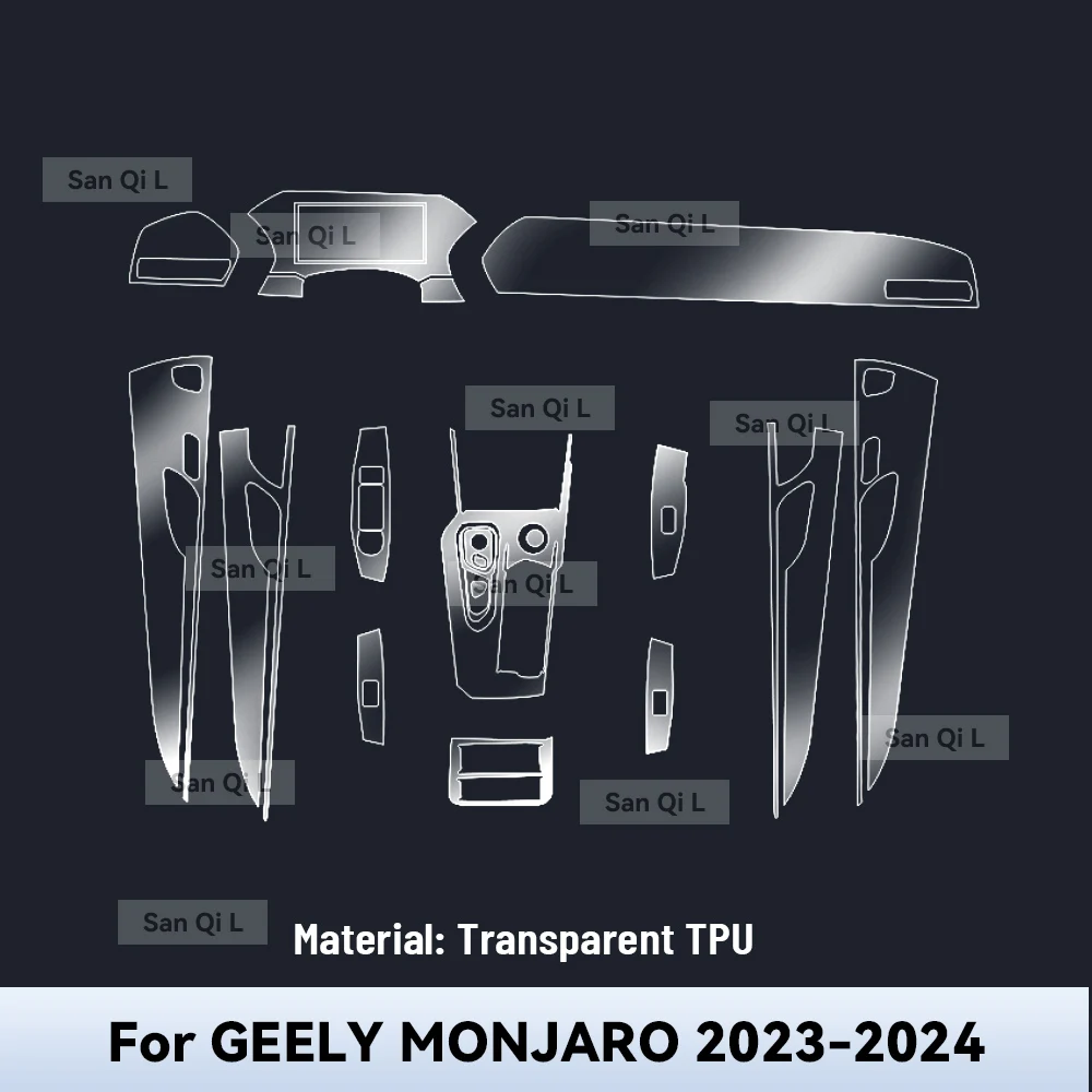 

Прозрачный ТПУ для GEELY MONJARO 2023 2024, центральная консоль автомобиля, медиа-приборная панель, навигация, защита от царапин, внутренняя пленка