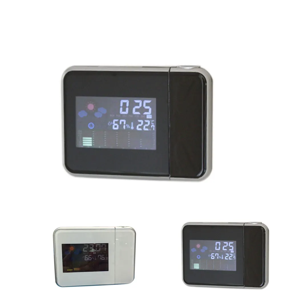 weather forecast projection electronic meteorological clock snooze function alarm clock color screen calendar free global shipping