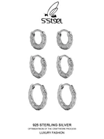 ssteel geometric round s925 sterling silver hoop earrings woman gift design statement earing dating trends 2022 fashion jewelry