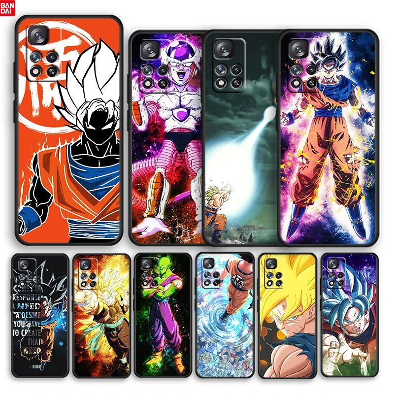 

Dragon Ball Son Goku Face For Xiaomi Redmi Note 11 10 11T 10S 9 9S 8 7 5G 4G TPU Soft Black Phone Case Fundas Coque Capa Cover