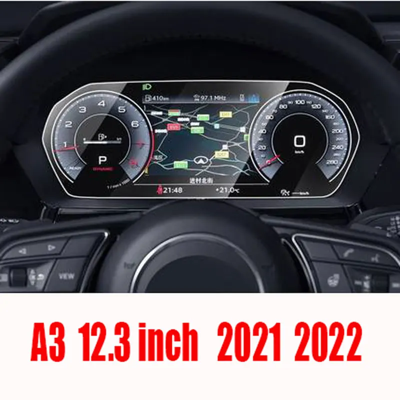 For Audi A3 8Y 2021 2022 Car Cockpit dashboard LCD screen Tempered glass protective film Anti-scratch Film Accessories