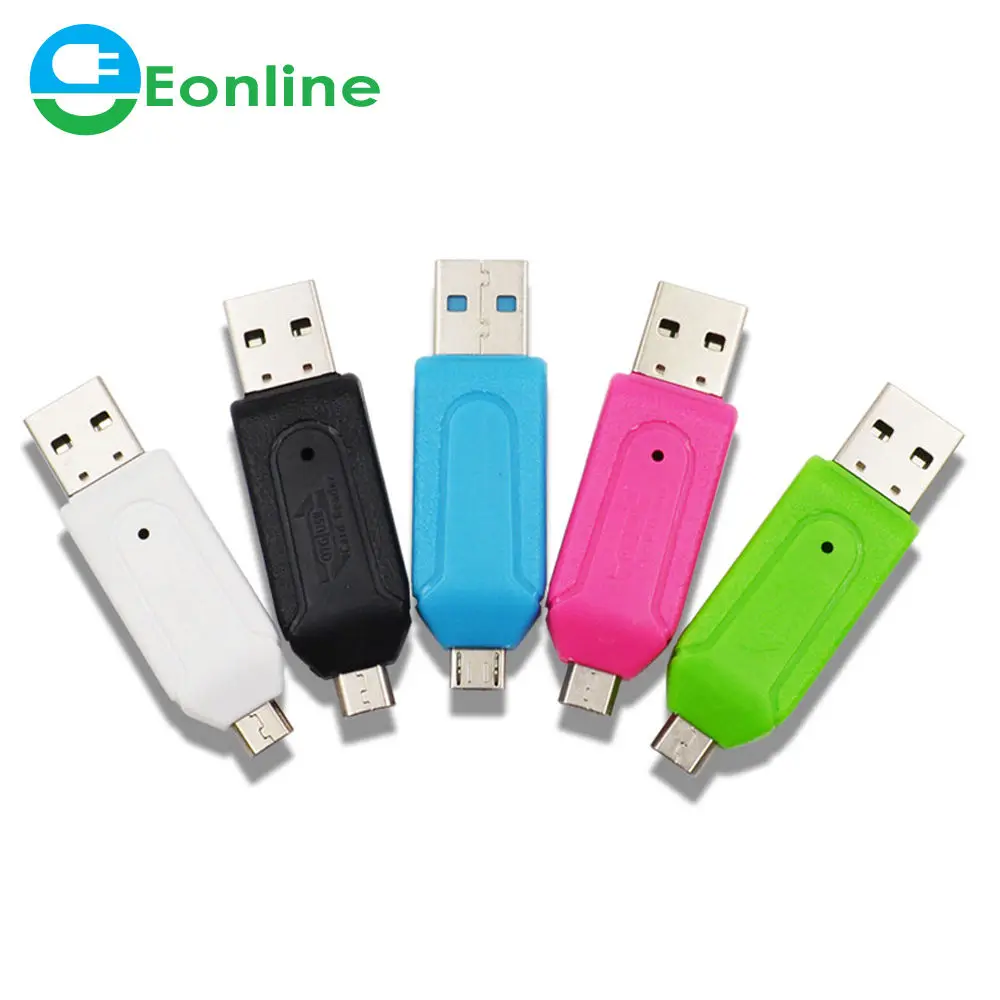 

2in1 Micro USB OTG Card Reader Universal USB TF/SD Card Reader Phone Extension Headers SD Card Adapter for Android PC